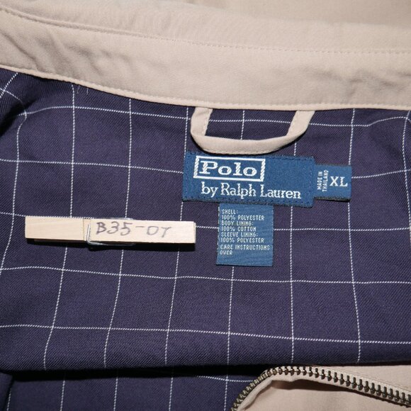 Polo Ralph Lauren Bi-Swing Windbreaker Men's Size XL Khaki Twill DWR Jacket EUC - Picture 6 of 10